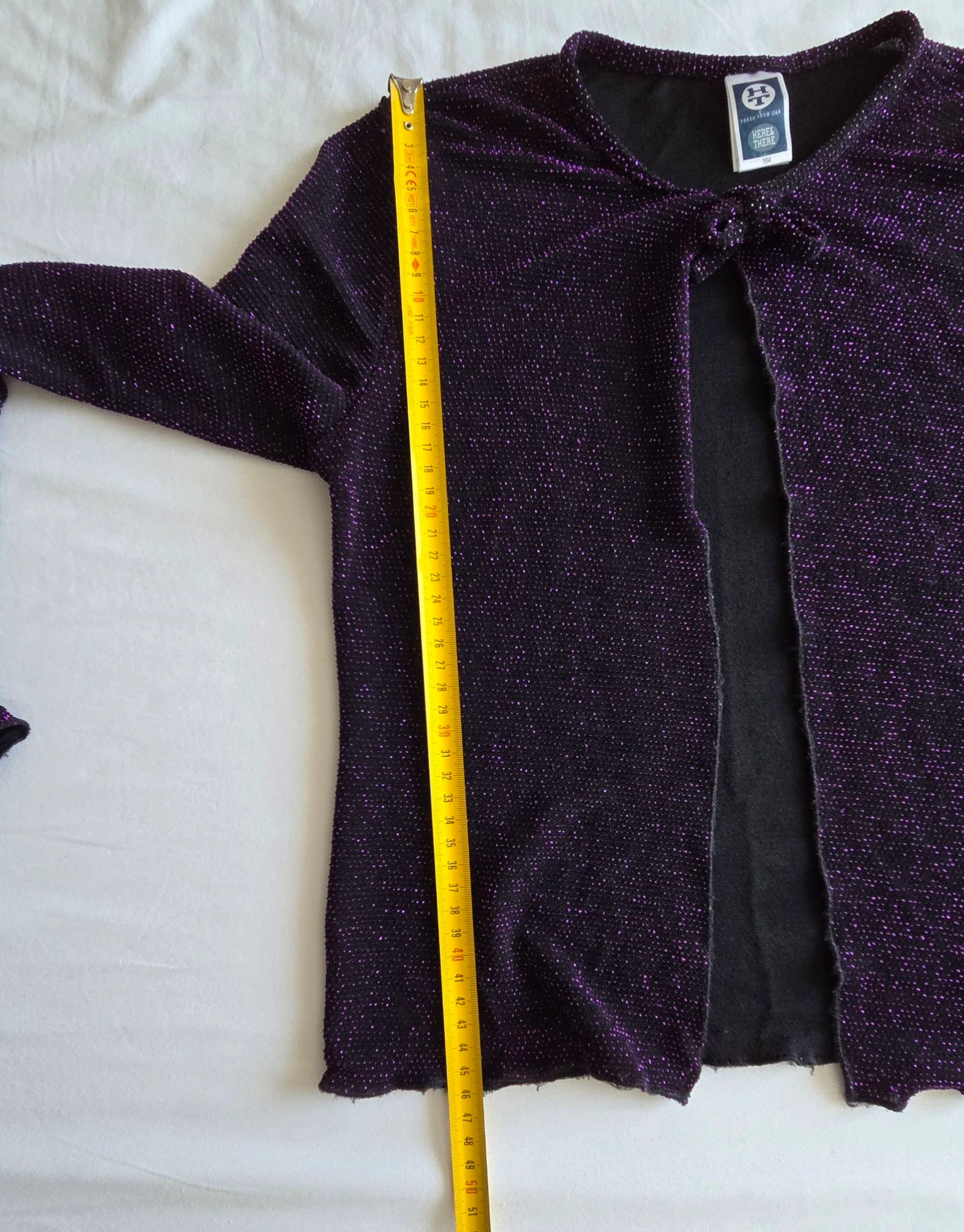 Gilet de paetês preto e roxo 14 anos 164 cm Here & There C&A bolero PP – photo 11